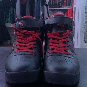 Red and Black Fila Sneakers